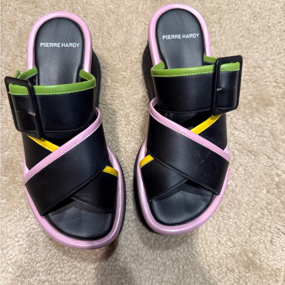 PIERRE HARDY Cris’s-Cross Buckle Platform Sandals women’s size 7